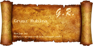 Grusz Rubina névjegykártya